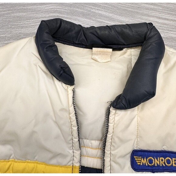 Vintage Ski Jacket Vest Weathercaster 70s 80s Blue Racing Ad Monroe Shocks SizeS - Picture 13 of 16